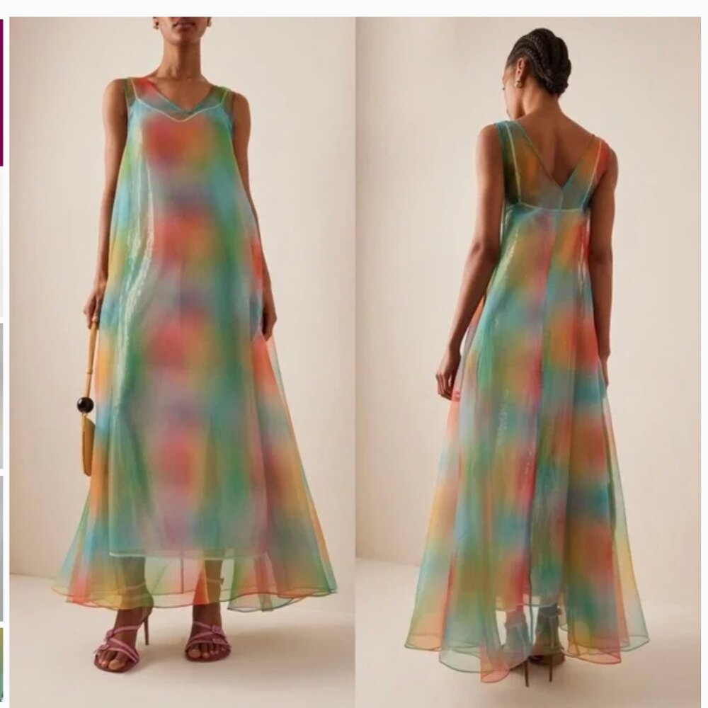 STAUD Samantha Maxi Dress in Multi Aura L